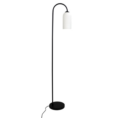 Eveline Black Opal Matt Glass Arch Floor Lamp