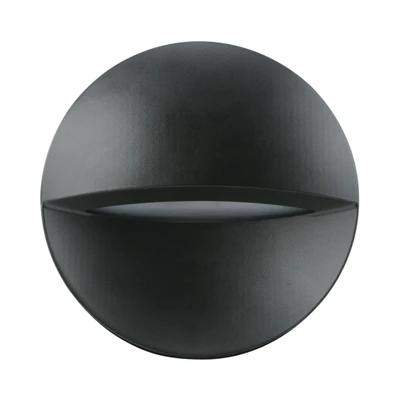 Vibe Black Round Outdoor LED Wall Light