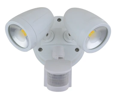 Vaccus White Double Spotlight with Sensor