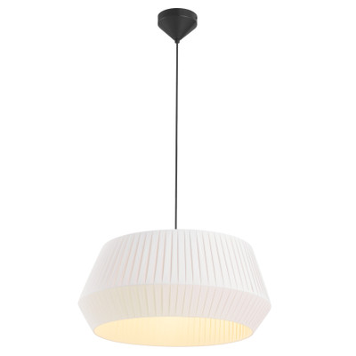 Dicte Pleated Cotton Shade Pendant - White