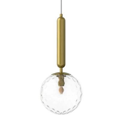 Possum Aged Brass Round Blown Glass Pendant