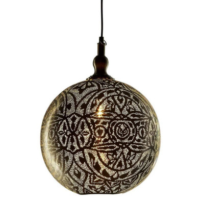 Moroccan Silver Ball Pendant Lamp