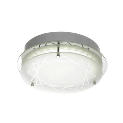 Foxen Chrome Frosted Glass Round Ceiling Light