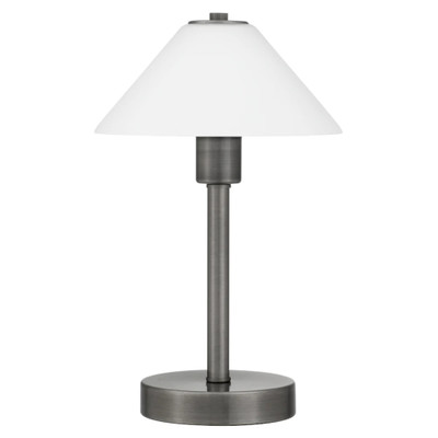 Omnia Gun Metal Glass Shade Table Lamp