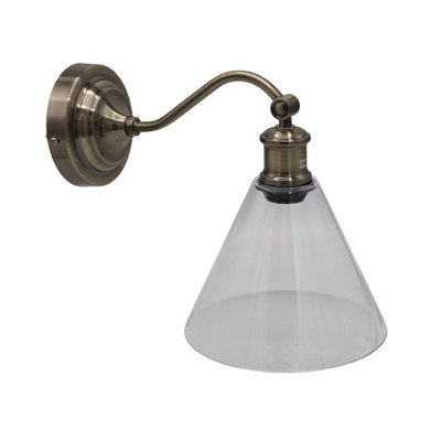 Aren Antique Brass Classic Glass Wall Light