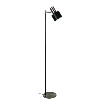 Ava Brushed Chrome Scandustrial Floor Lamp