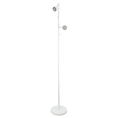 Dora Twin Light Adjustable White Floor Lamp