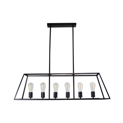 Whitby Linear Black 6 Light Hampton Pendant Light