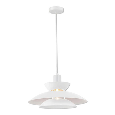 Allegra Matt White Three-Tier Shade Metal Pendant Light