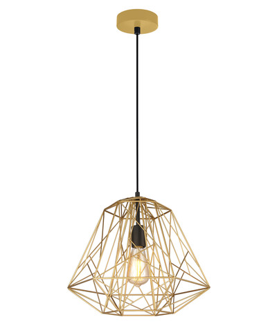 Mars Matt Gold Diamond Cage Pendant Light