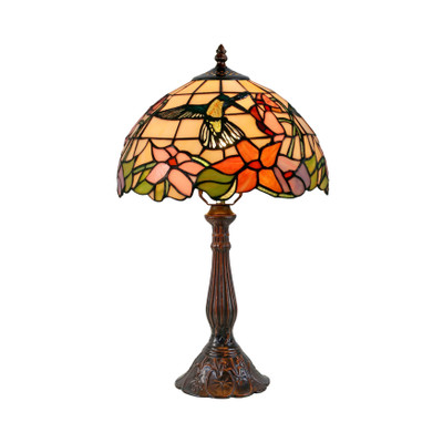 Hummingbird Floral Garden Tiffany Table Lamp