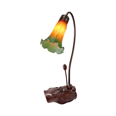 Amber Green Lily Table Lamp