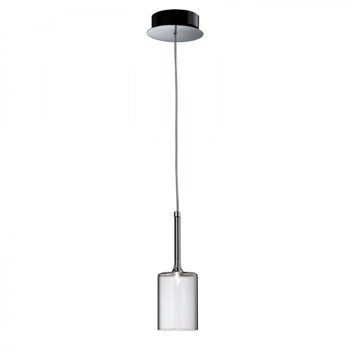 Daxi Mid Height Clear Glass Chrome Metal Pendant Light