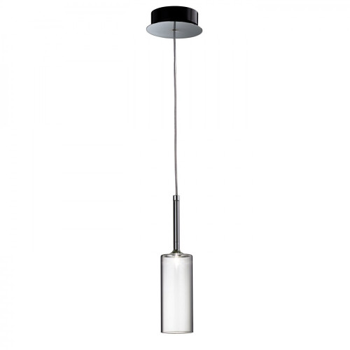 Daxi Tall Tube Clear Glass Chrome Metal Pendant Light