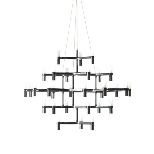 Modular 30 Light Candle Contemporary Chandelier - Chrome