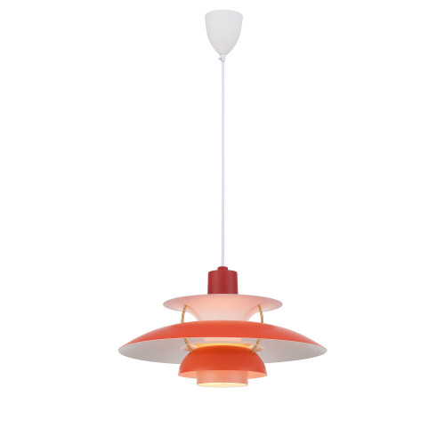 Three Shade Red Classic Mid-Century Modern Pendant Light