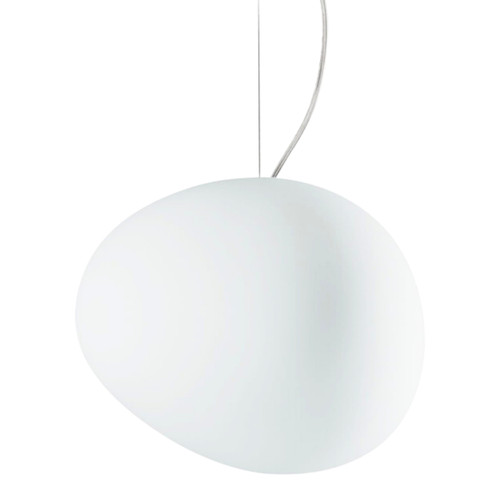 Milky White Hand-Blown Irregular Orb Glass Pendant Light