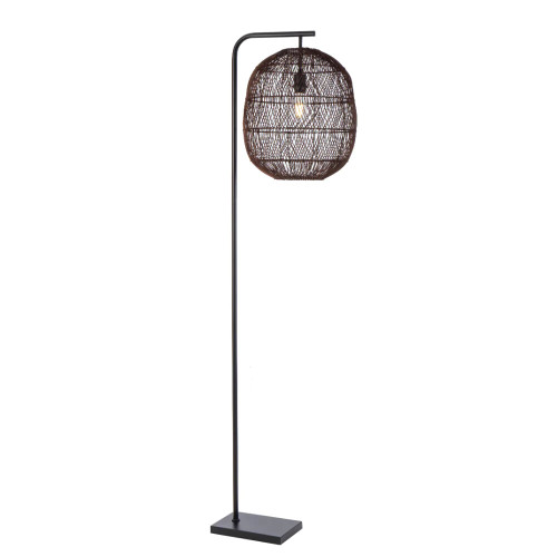 Renalyn Brown Rattan Egg Floor Lamp