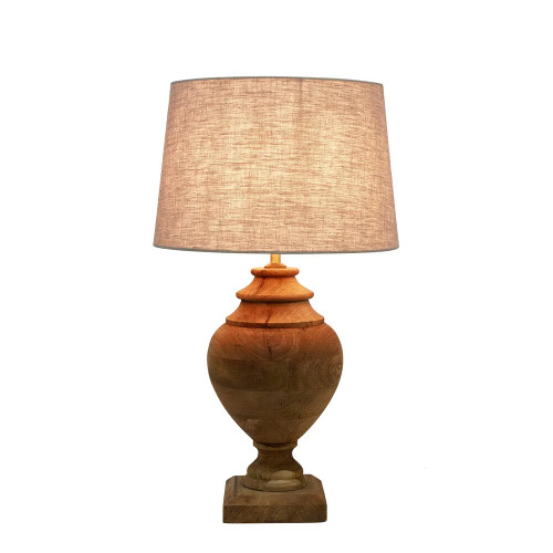 Allegra Dark Natural Wooden Table Lamp