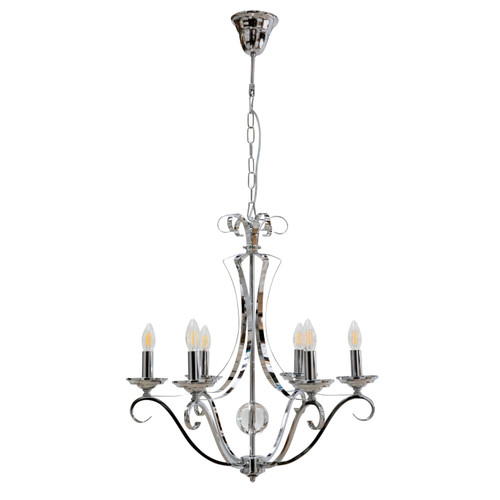 Rosemont 6 Light Chrome Candelabra Chandelier