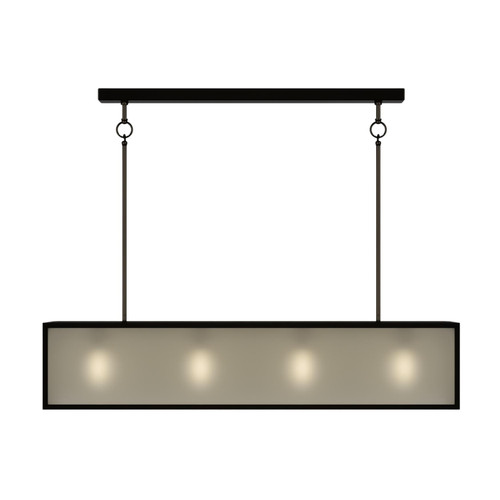 Dover 4 Light Old Bronze Frosted Glass Linear Pendant