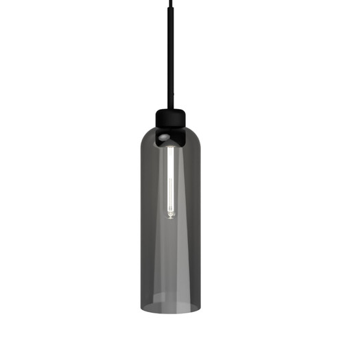 Parlour Lite Black Elong Smoke Glass Pendant Light