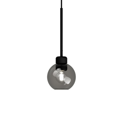 Parlour Lite Black Sphere Smoke Glass Pendant Light