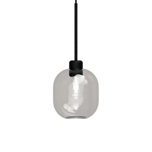 Parlour Lite Textured Black Curve Clear Glass Pendant