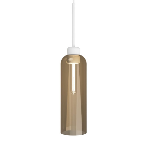 Parlour Lite White Elong Amber Glass Pendant Light