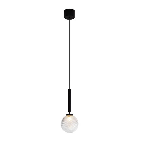 Lyrica Black Textured Glass Ball Pendant