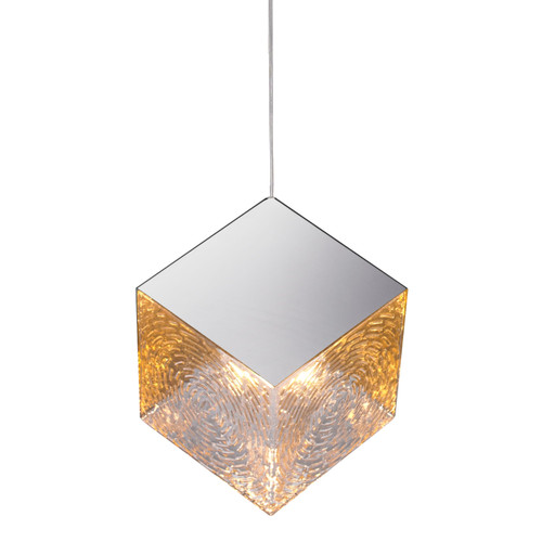 Cube Silver Glass Pendant Light