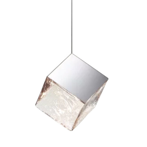 Cube Silver Glass Pendant Light