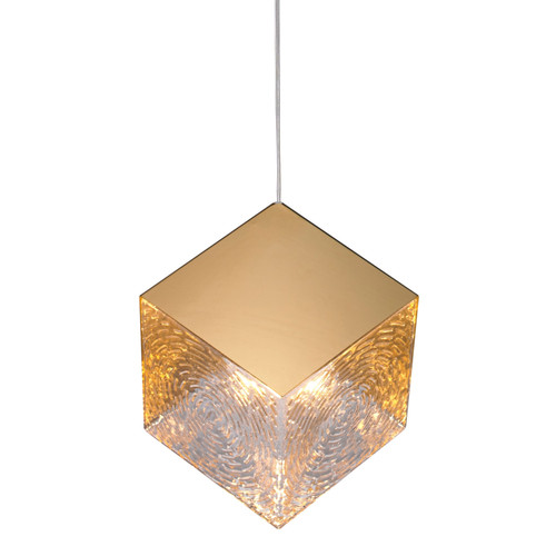 Cube Golden Glass Pendant Light