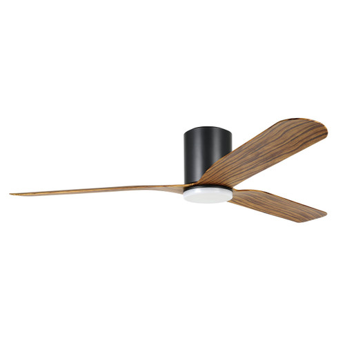 Iluka Hugger Black and Wood DC Ceiling Fan with Light