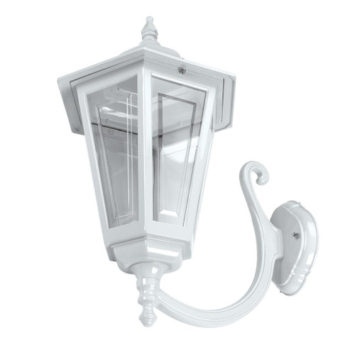 Turin Curved Arm White Up Wall Light
