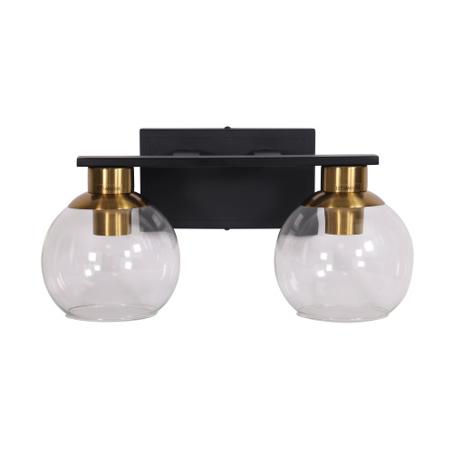 Colonel Satin Brass and Black Duo Wall Light