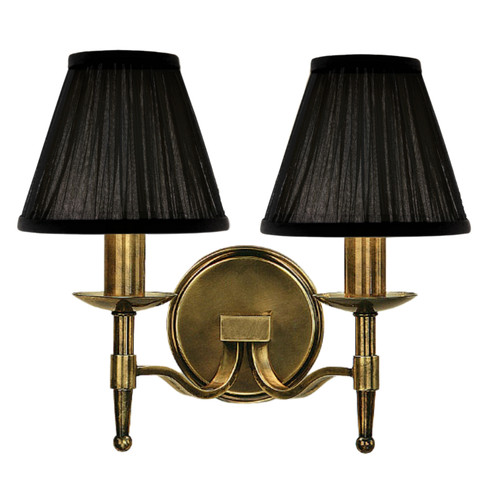 Stanford 2 Light Brass Wall Lamp - Black