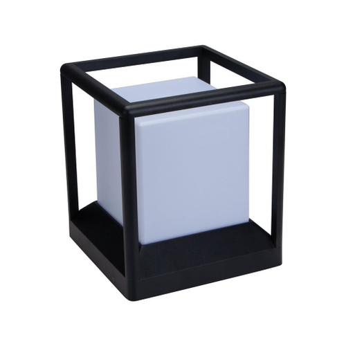 Cubed Shape Black Outdoor Pillar Mount