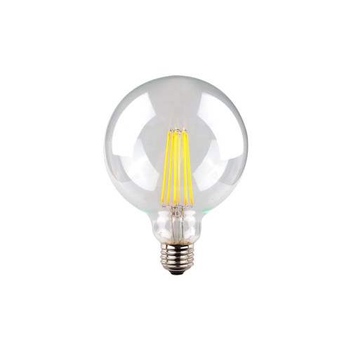 8W Round Clear Dimmable Warm White E27 G125 LED Bulb