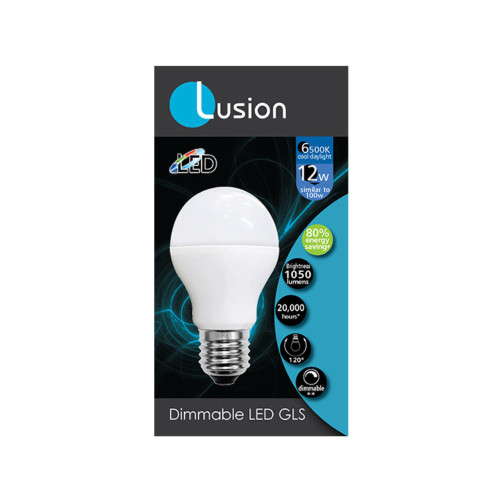 12W GLS Dimmable Opal Glass Cool Daylight E27 LED Bulb