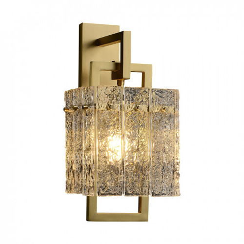 Clara Clear Glass Brass Wall Light