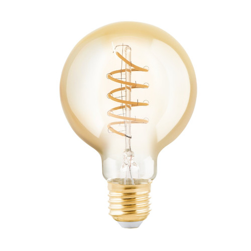 4W G80 Spiral Filament Amber Glass Warm White E27 LED Bulb