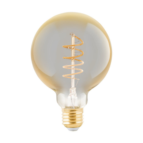 4W G95 Spiral Filament Amber Glass Warm White E27 LED Bulb