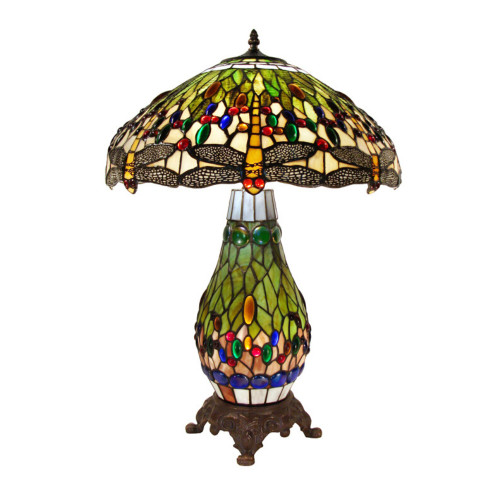 Dragonia Green Glass Tiffany Table Lamp