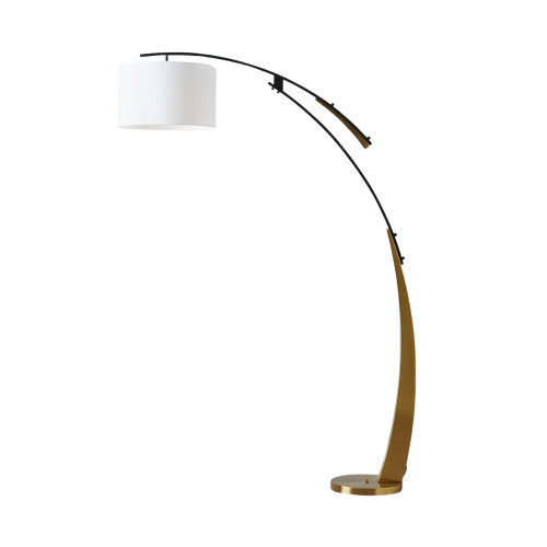 Castella Brushed Gold Arc Floor Lamp