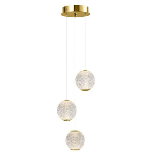 London 3 Light Clear Gold Cluster Pendant