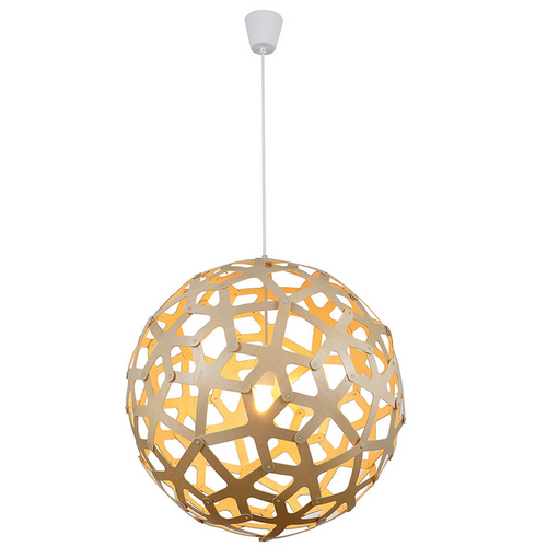 Geometric Sphere Wooden Pendant Light