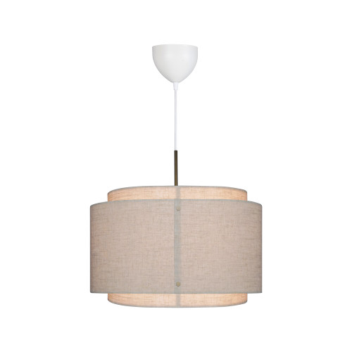 Takai Beige Fabric Drum Pendant