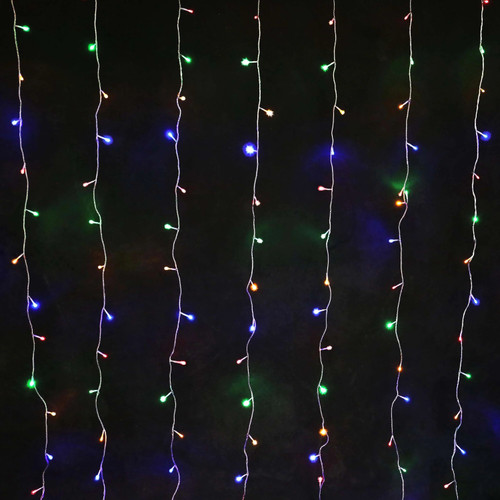 Solar-Powered Multicolour LED Curtain String Light