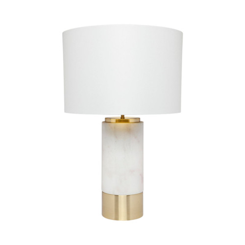 Compostela White Marble Table Lamp - White Shade